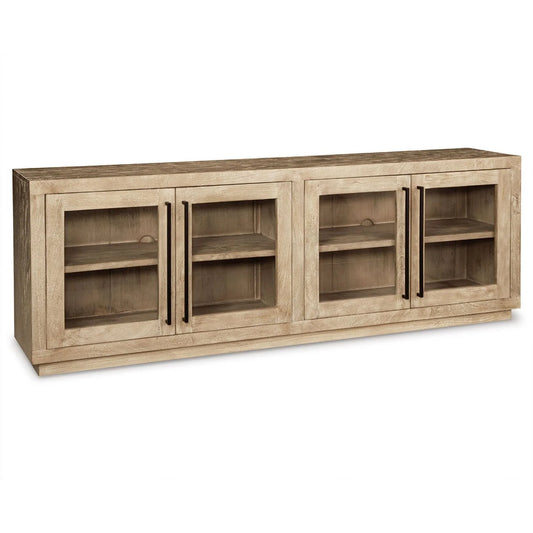 Ashley Furniture Belenburg 4-Door Wood Accent Cabinet in Natural Light Brown